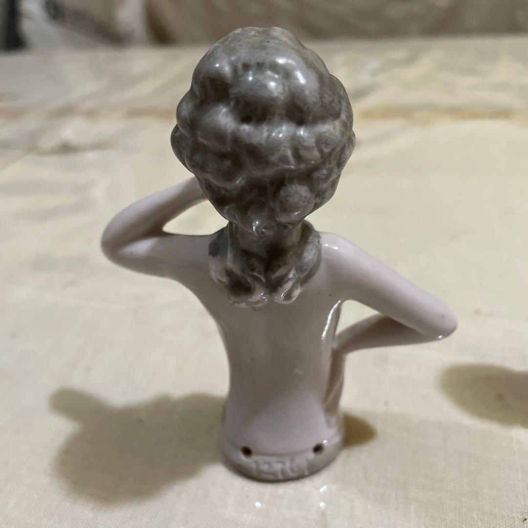 584ハーフドール3体陶器の女性像 イギリス買い付けピンクッション