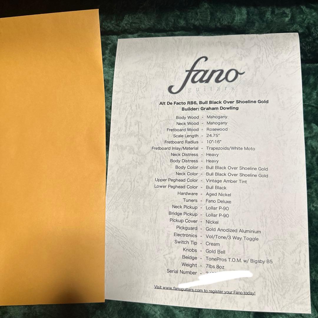 ギター fano RB6 Alt De Fact