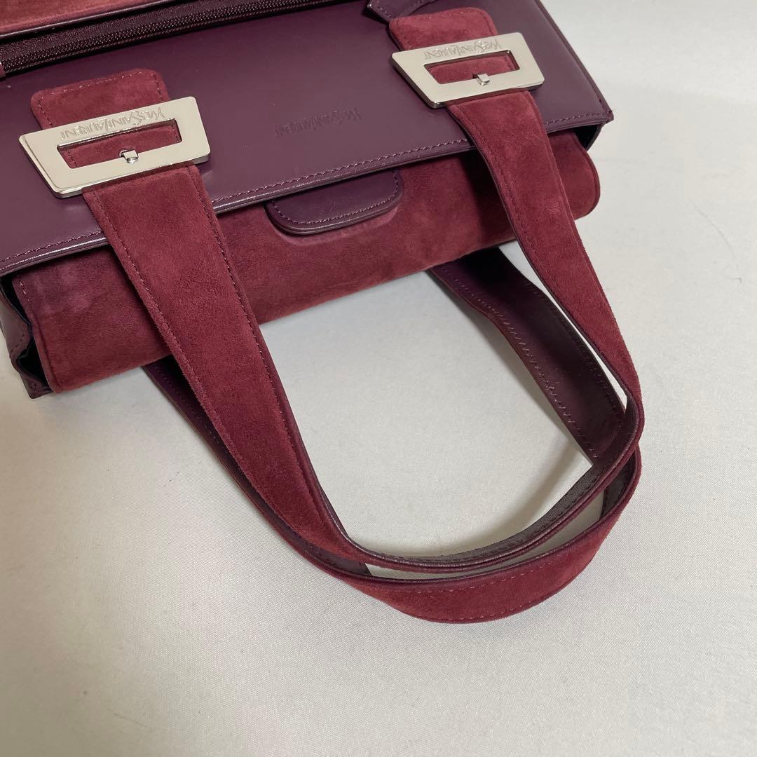 2512-15｜イヴサンローラン ハンドバッグ レザー スエード ボルドー