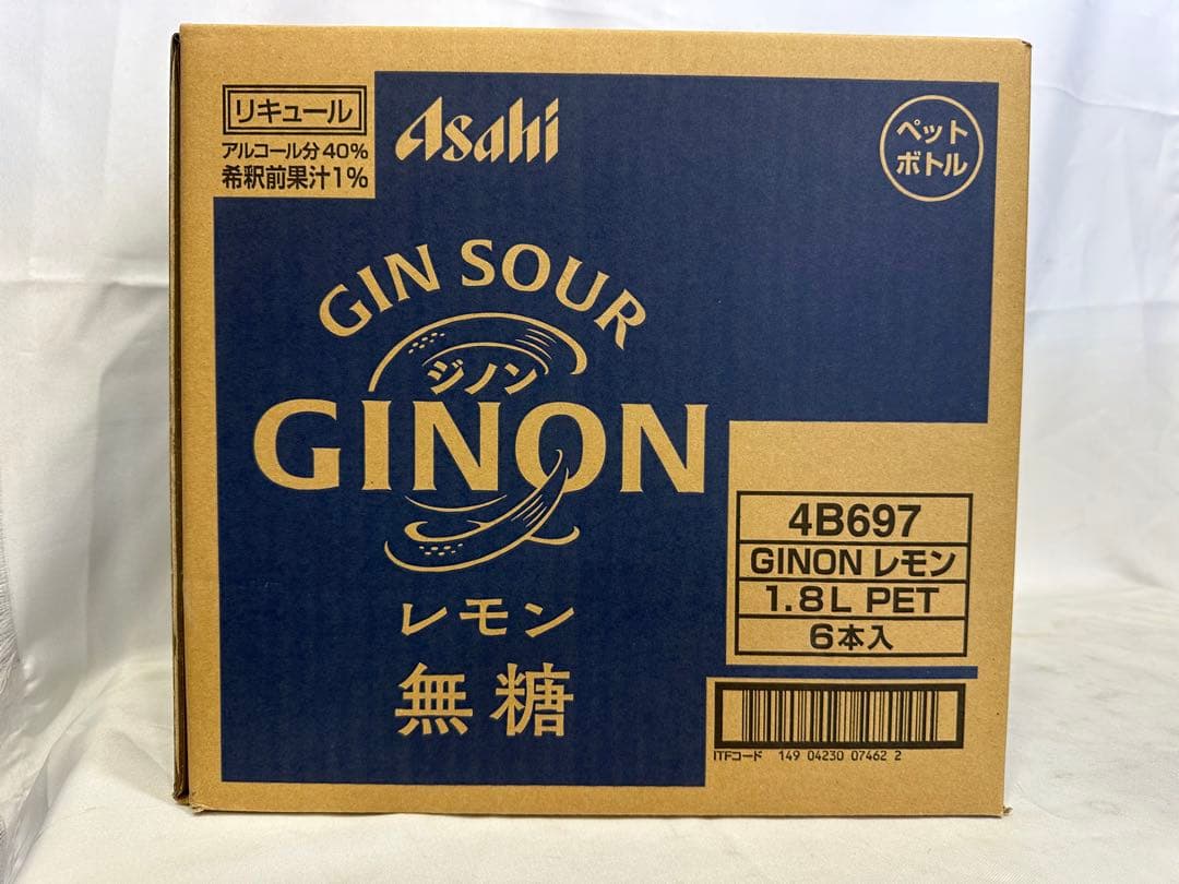 14) アサヒGINON ジノン 無糖 レモン 1.8Lペット×6本入り 40％