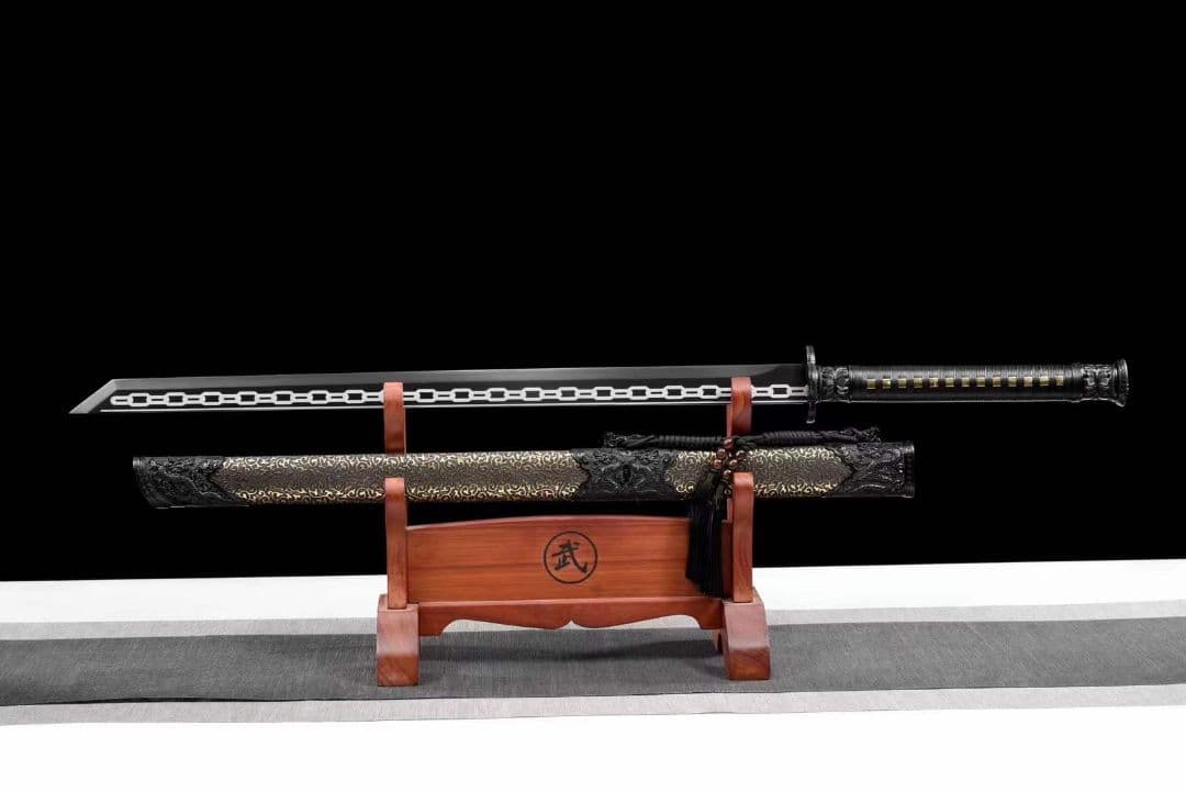 【黒金古刀―豪龍破軍】古兵器 武具　刀装具　日本刀　模造刀 居合刀 長尺