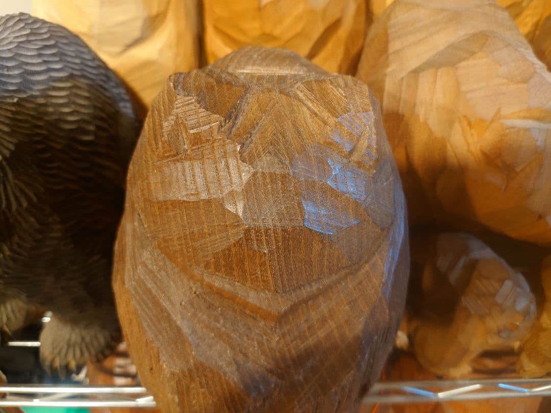 柴崎重行 志 八雲 木彫り 熊彫 木彫り熊　はつり熊　眠り熊