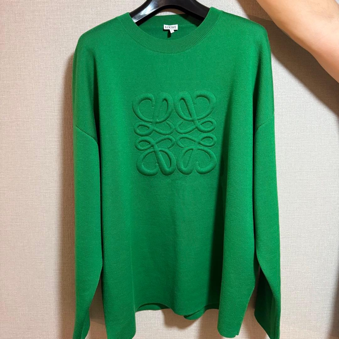2回のみ着用美品LOEWE グリーン ニットセーター