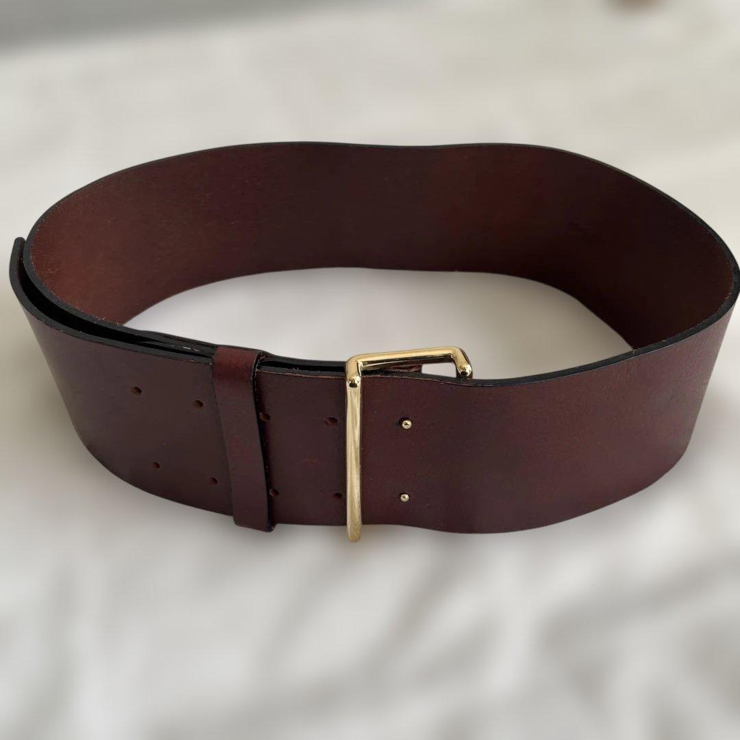 IENA 本革ベルト　茶　フランス製　AMBOISEアンボワーズ