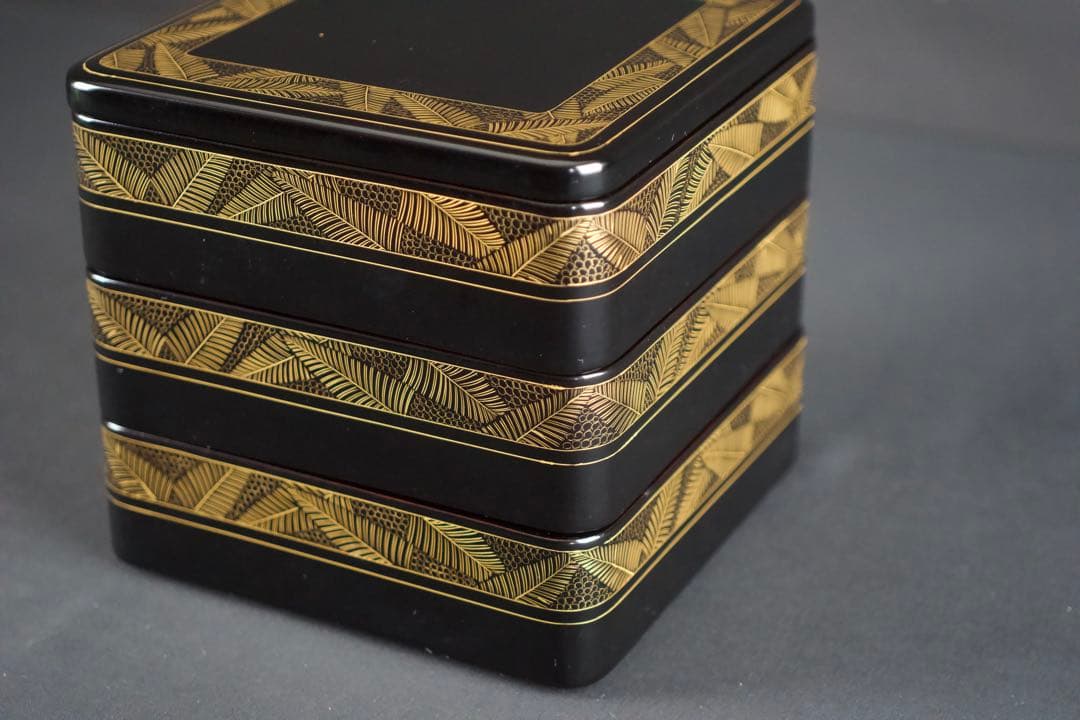 輪島塗 三段 重箱 共箱 漆器 未使用 美品