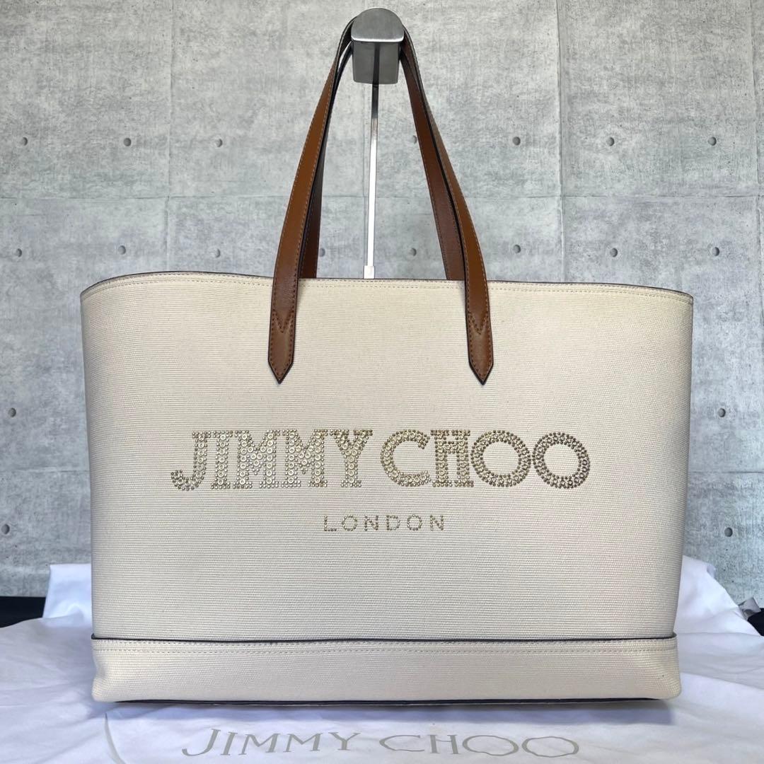 専用品JIMMY CHOO CANVAS LOGO A4 TOTE BAG