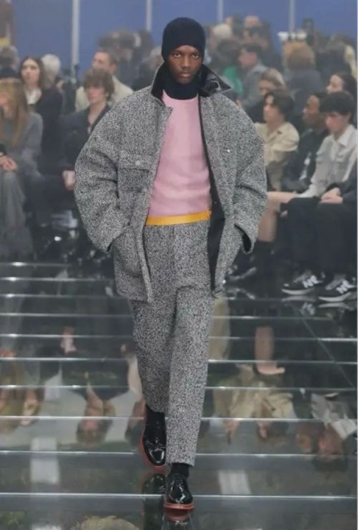 プラダ PRADA 24AW ウールブレンド ジャケット コート グレー