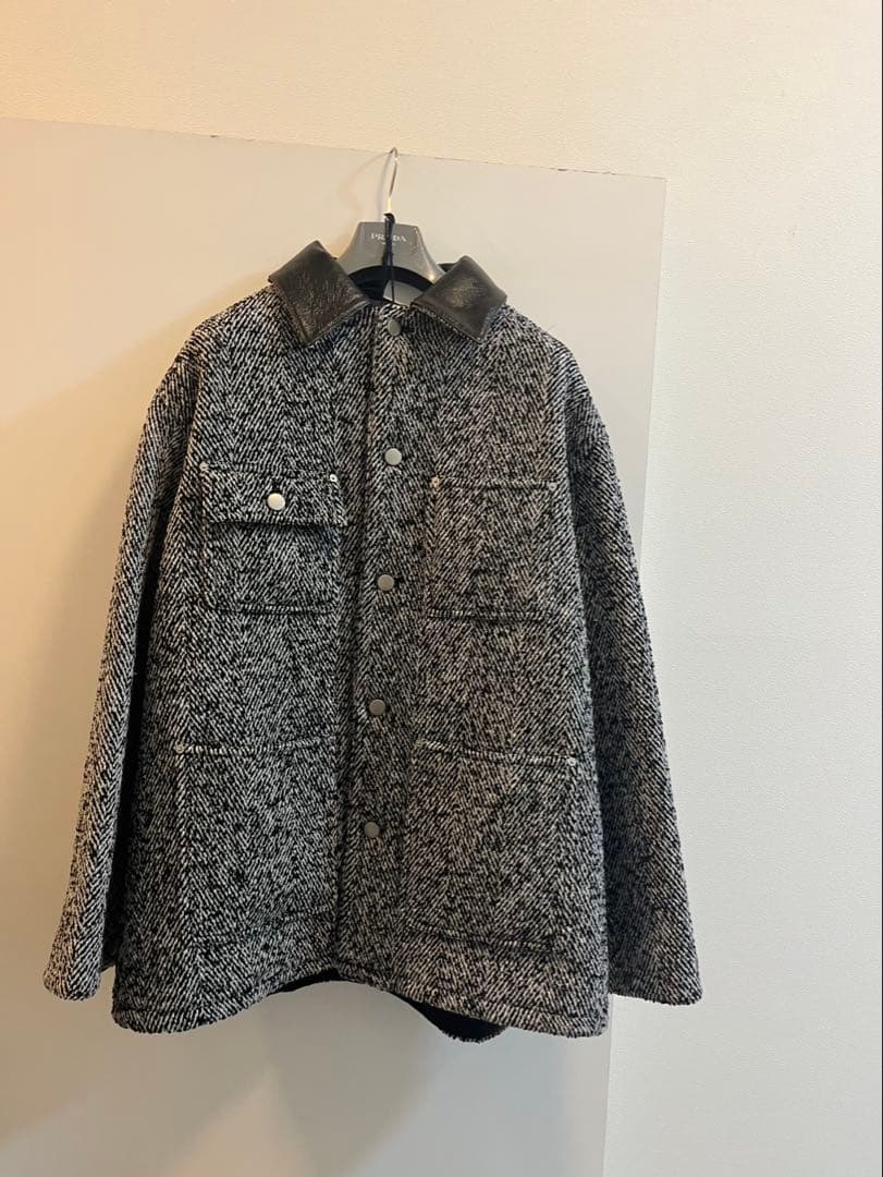 プラダ PRADA 24AW ウールブレンド ジャケット コート グレー