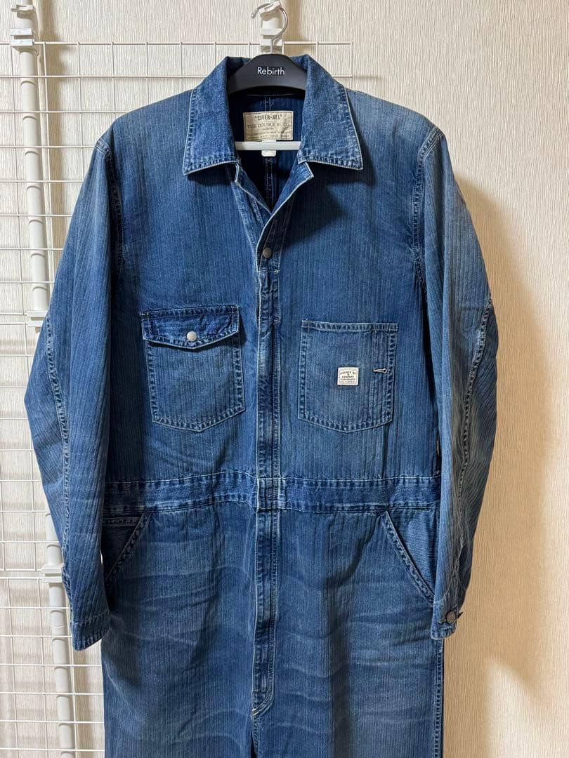 RRL ダブルアールエル　インディゴ　ヘリンボーン　オールインワン　つなぎ