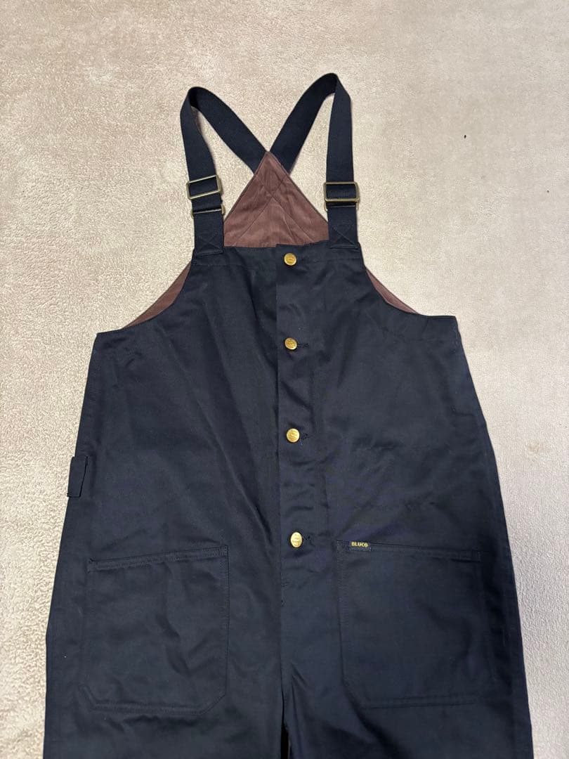 ブルコ　BLUCO ブラックオーバーオール S