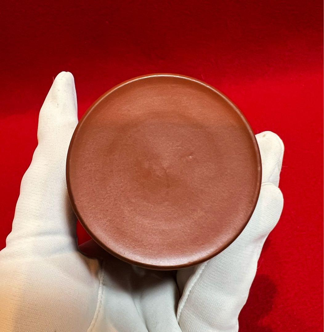 常滑焼 名工 梅原玉堂 朱泥 七福神茶入 茶道具