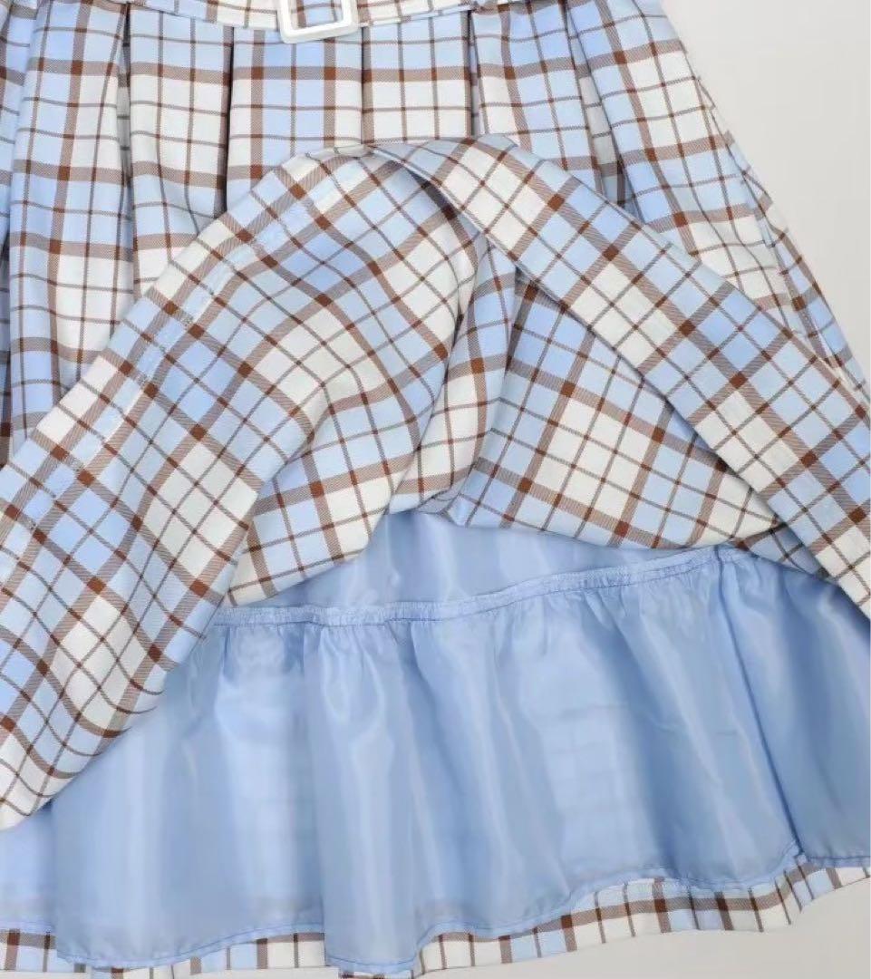 【完全最終値下】 GIRL POPS OP ワンピース サックス チェック 水色