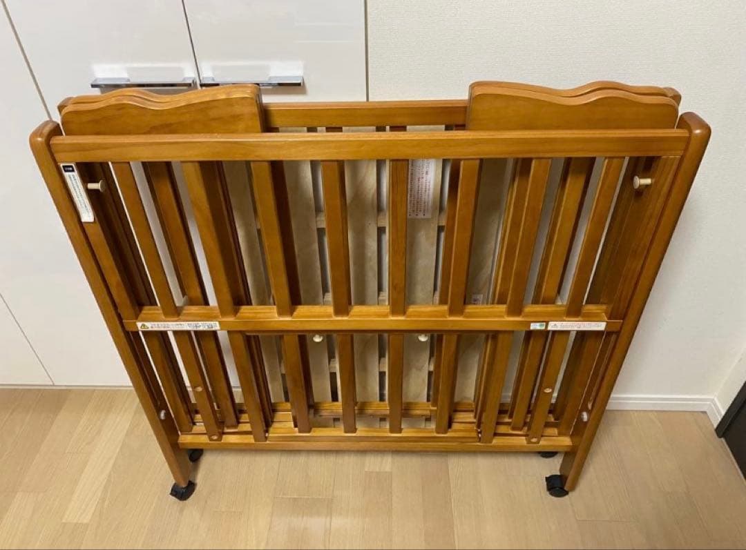 大和屋 パタン 折りたたみ ミニベビーベッド マットレス付き☆