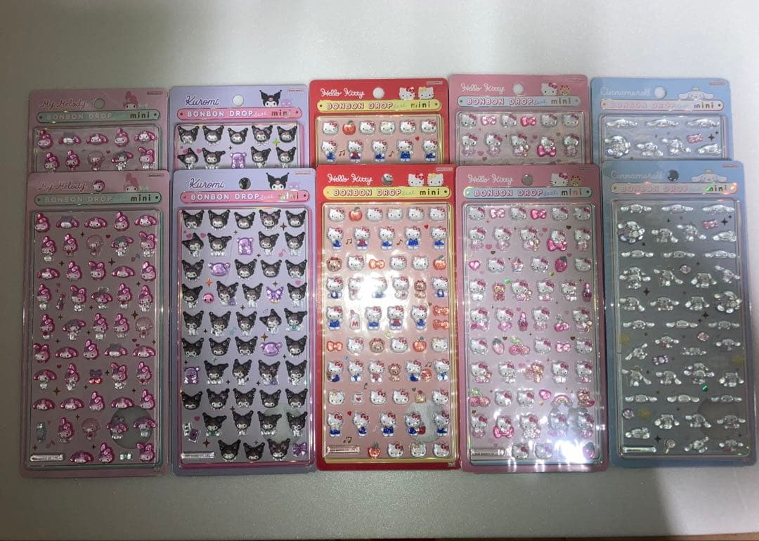 国内完全正規品　ボンボンドロップシールミニ　サンリオ5種×2セット