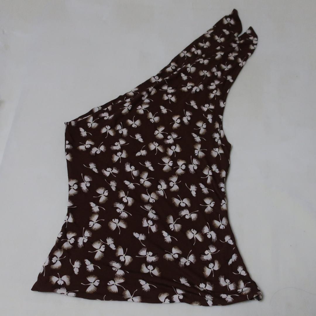 新品未着用　GUCCI ワンショルダーキャミソール 　ブラウン　シルク