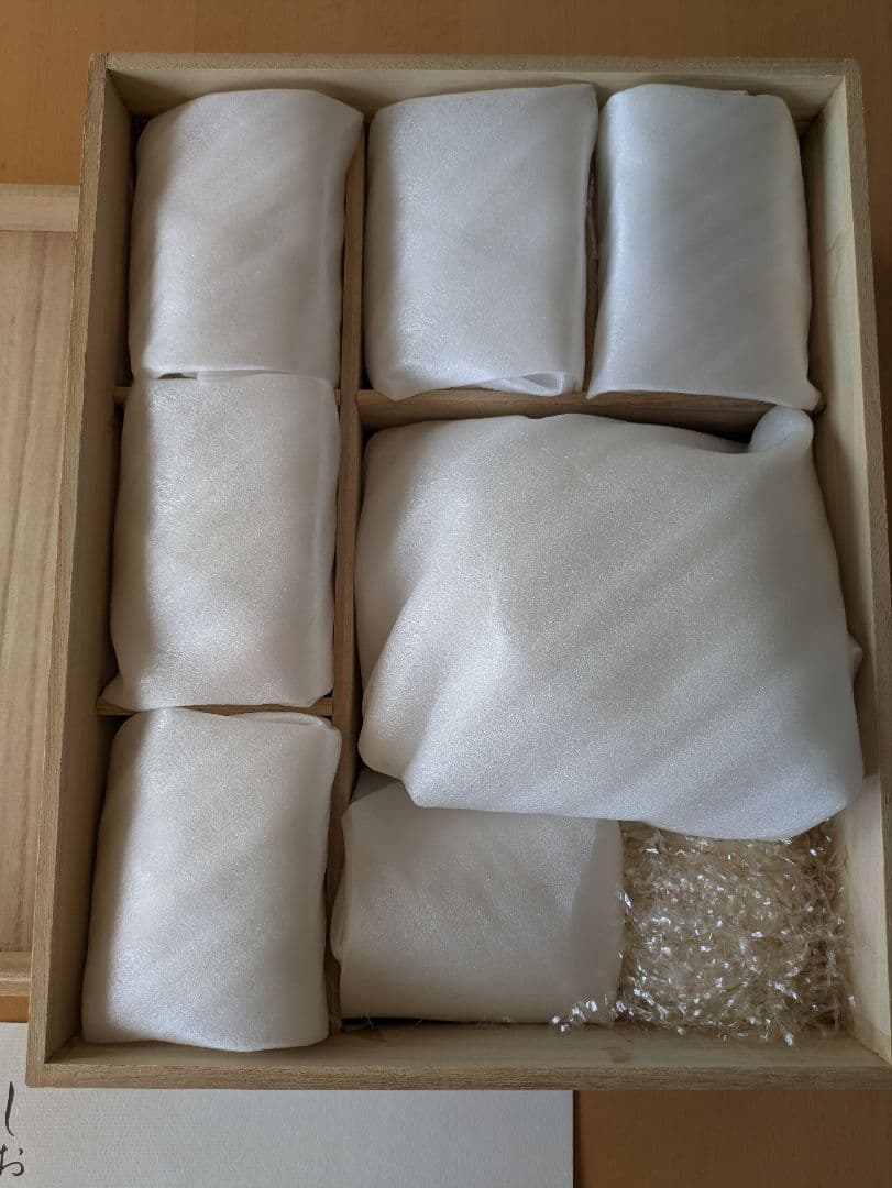 【希少・未使用】人間国宝作品　井上萬二 白磁 蓋付湯呑5客＋急須　 しおり共箱付