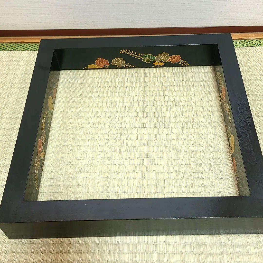 炉縁　塗師哲山作　踊桐蒔絵　茶道