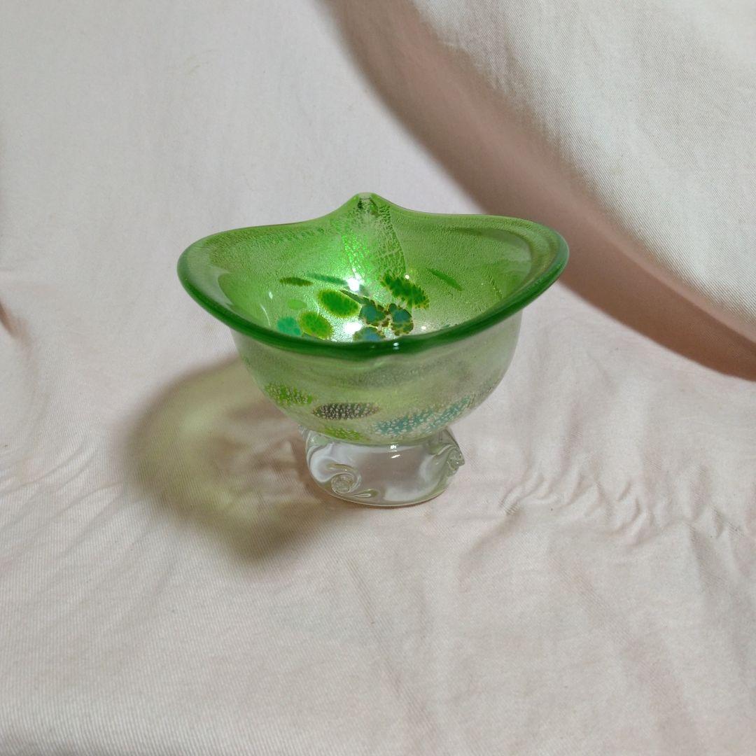 作家物　創作ガラス　 葉の形のガラス