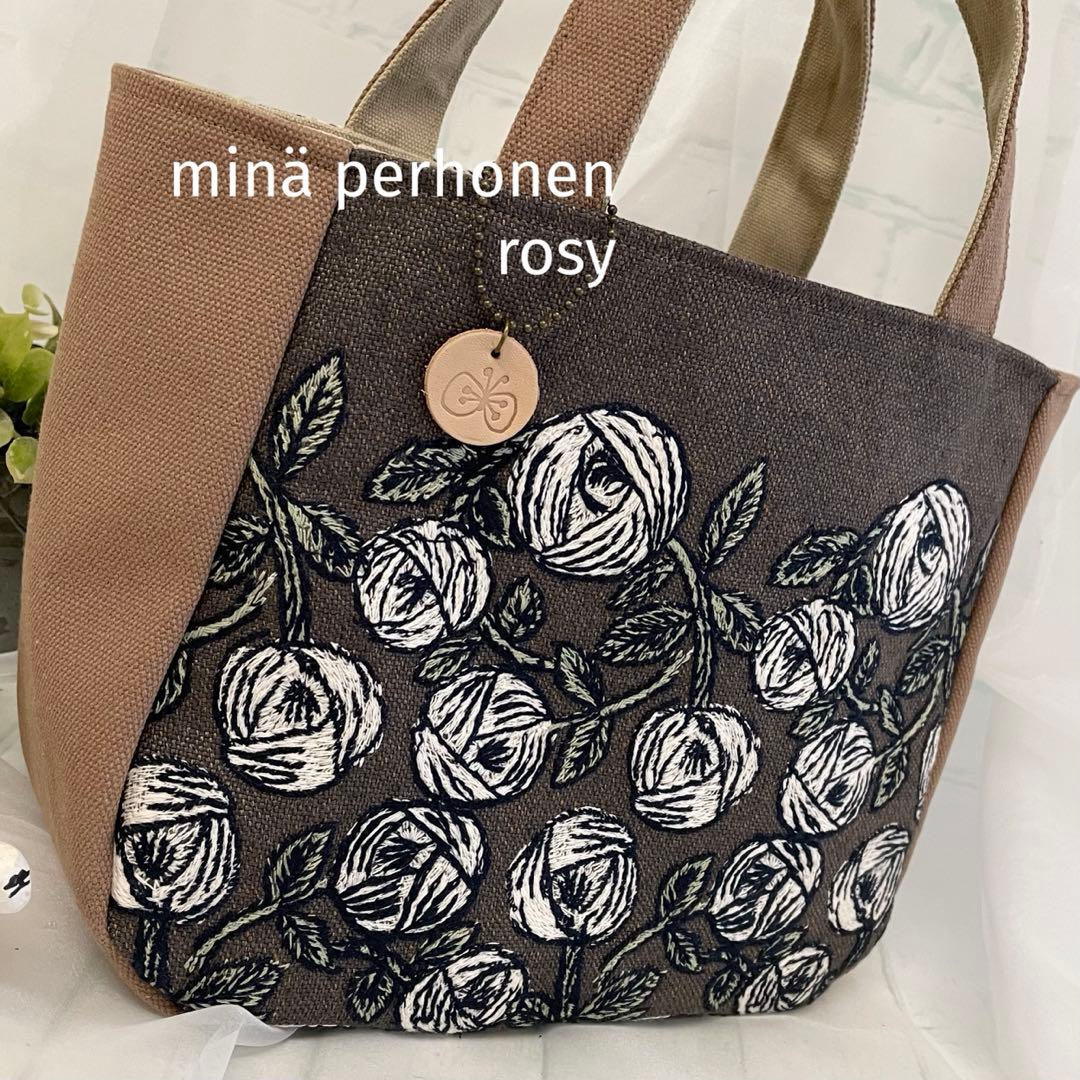 ハンドメイド　ラウンドトートバッグ ミナペルホネン　rosy 450