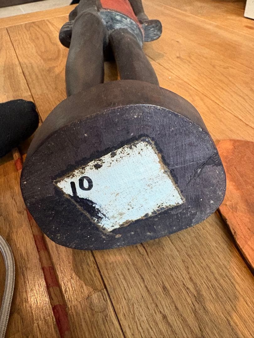 アフリカ民芸品　アンティーク60㎝サイズ　タンザニアマサイ族　木彫りペア人形