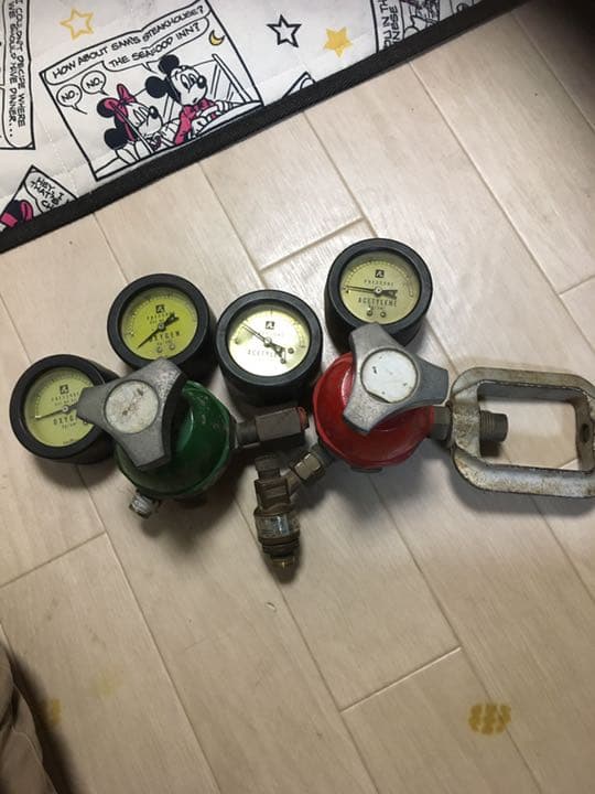 アセチレン、酸素、メーター