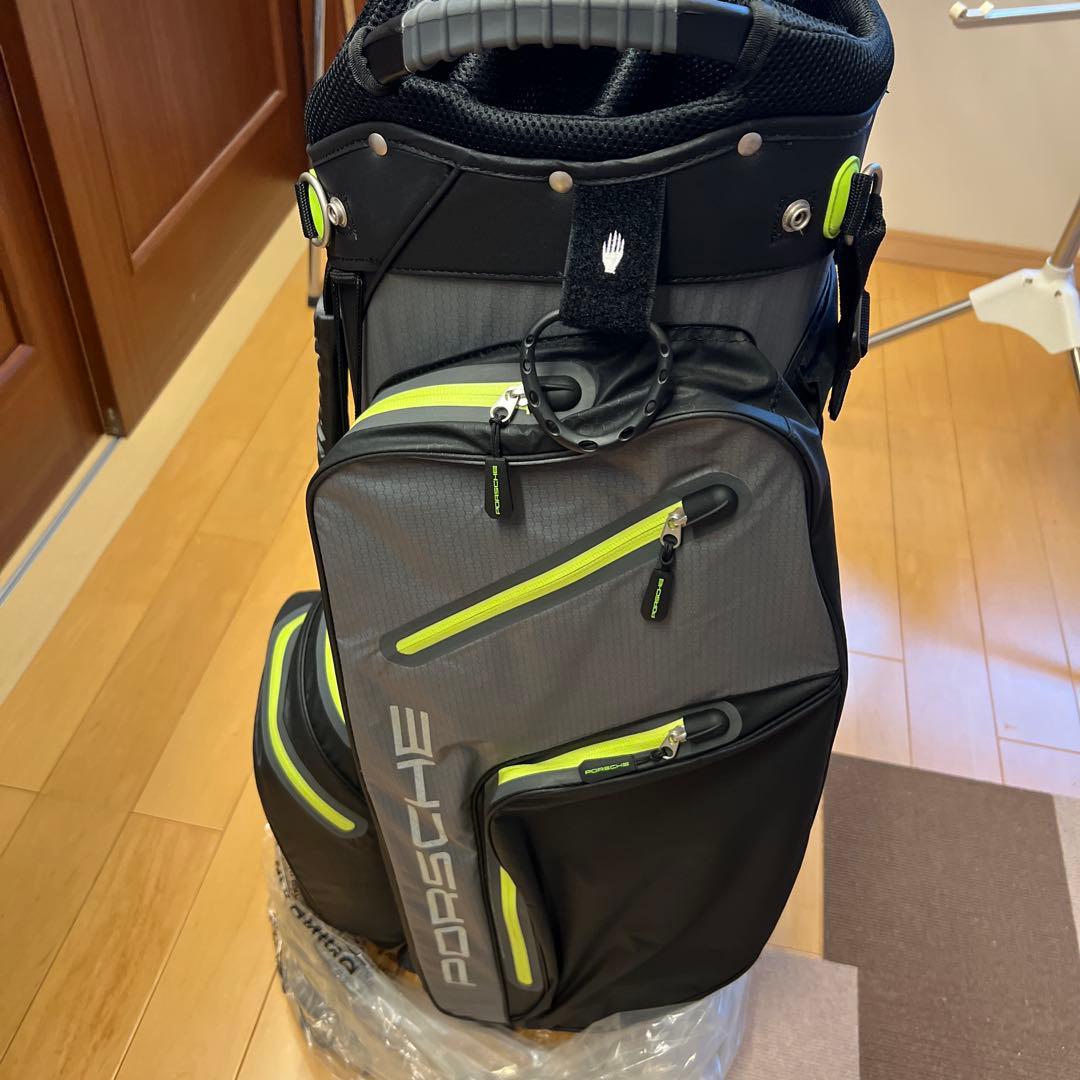 ポルシェ キャディバッグ ブラック/グレー/ライムグリーン