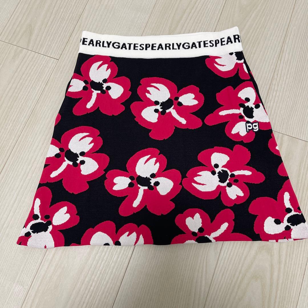 PEARLY GATES フラワーパターンスカート