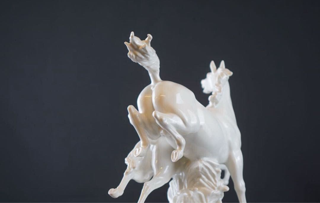 フッチェンロイター Hutschenreuther 2頭の馬 置物 希少 美品