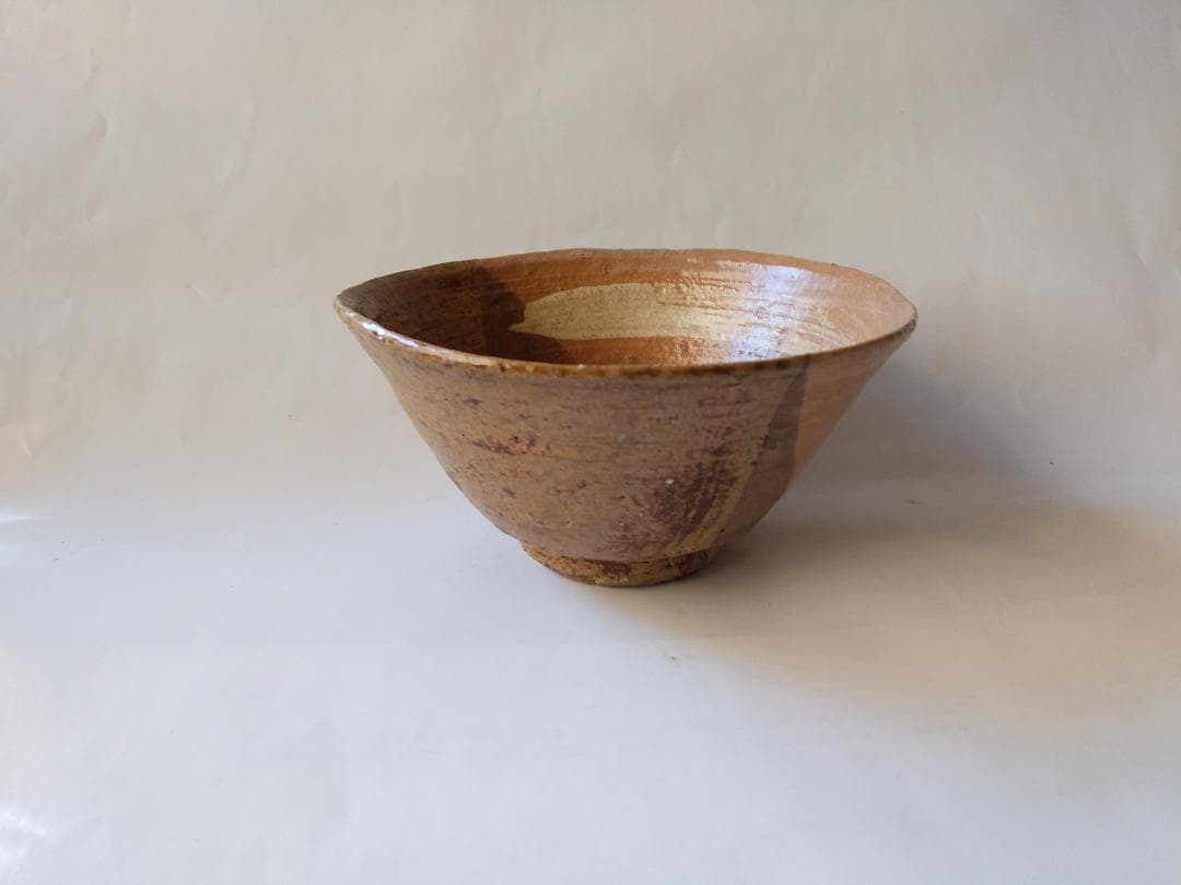 赤津焼 長谷窯 加藤錦雄 作 伊羅保片身替 茶碗 共箱 栞 茶器 抹茶碗 新品