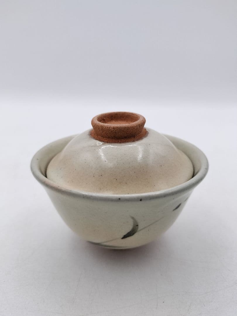 c787 煎茶　啜り茶碗 粉引 5客 紙箱 茶道具 古物　すすり