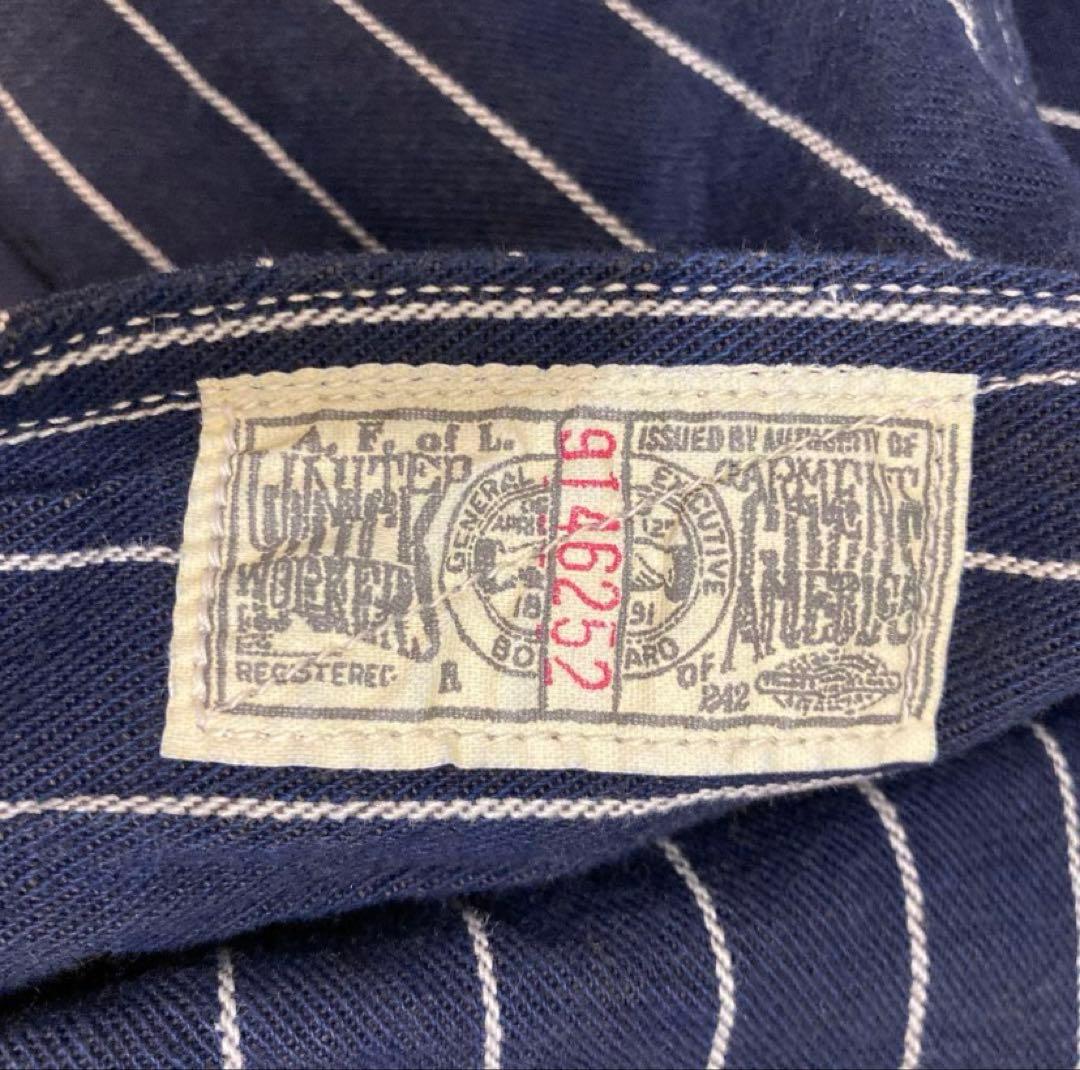 HEADLIGHT 8oz ストライプデニム　ローバックオーバーオール　36