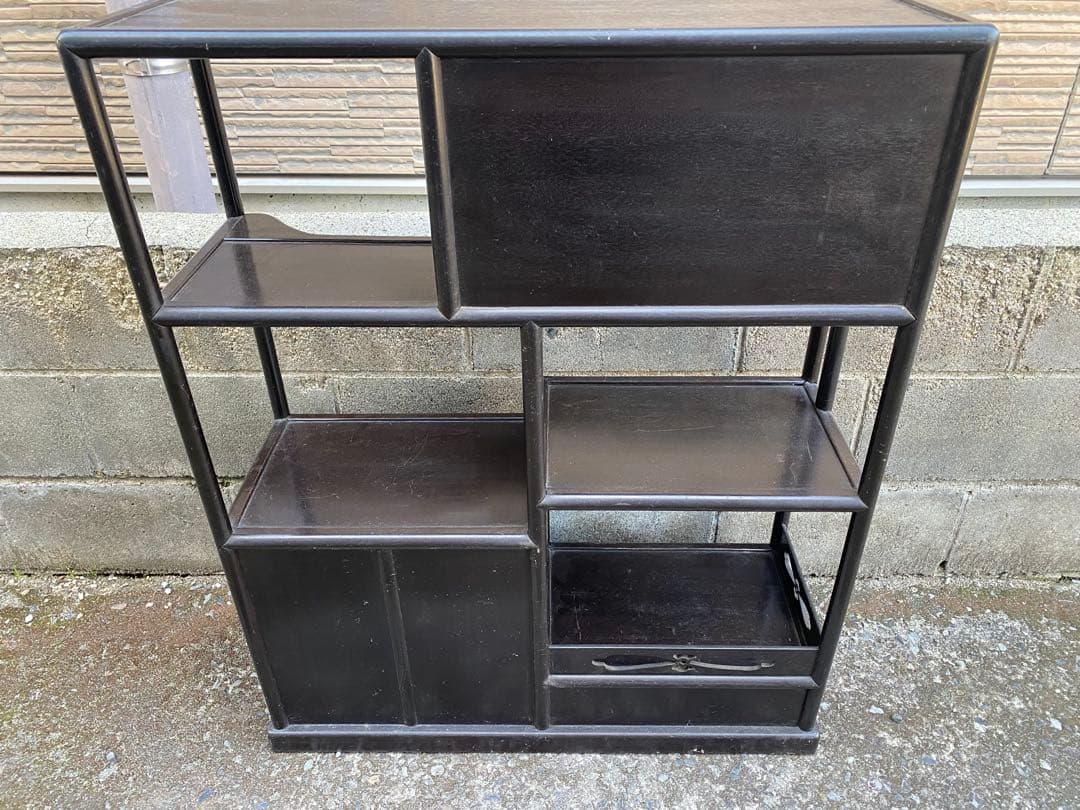 木製 飾り棚 和風 レトロ アンティーク 和室 収納 インテリアラック 状態込み