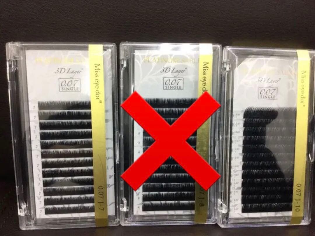 Miss eyed'or Jカール太さ0.07㎜長さ7と10~14㎜