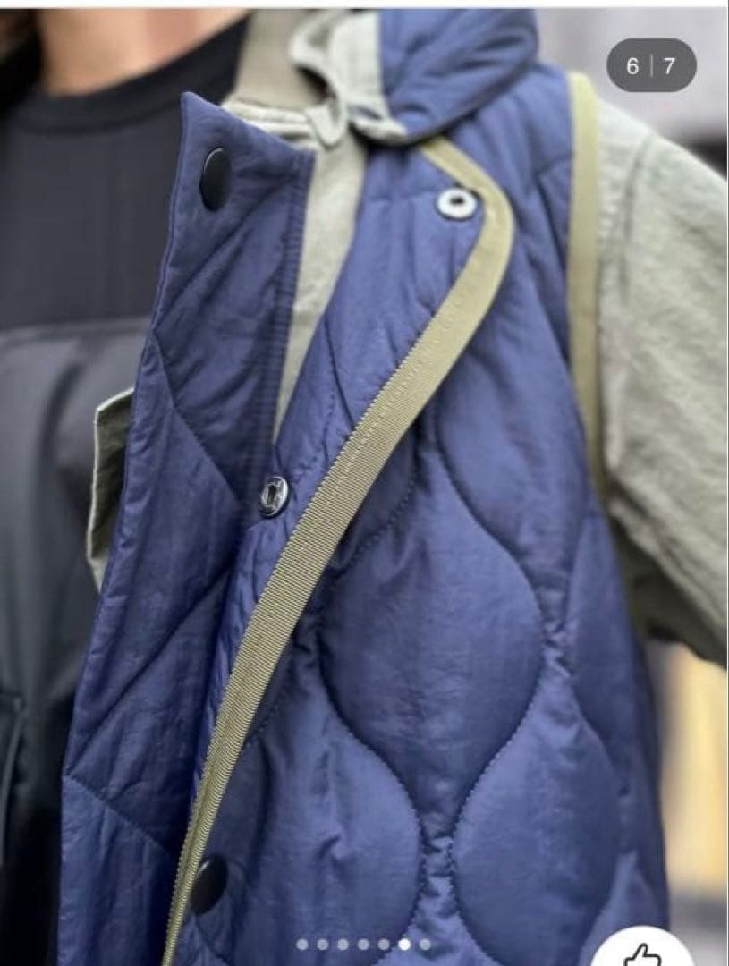 美品★ キルティングベストレイヤードコート