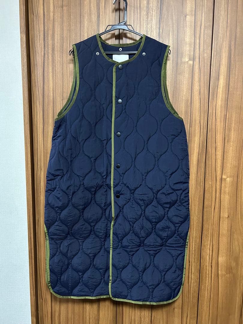 美品★ キルティングベストレイヤードコート