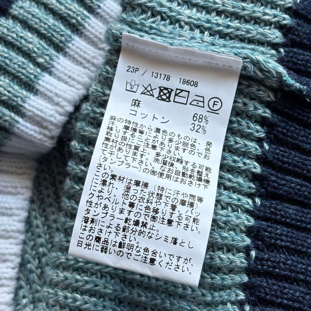 GRAN SASSO イタリア製 ミドルゲージ リネン コットン Vネックニット