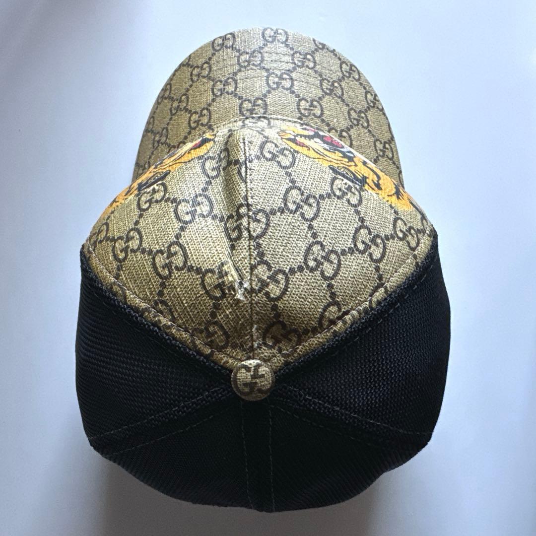 グッチ　アジャスタブルキャップ　タイガー　GGスプリーム　XLサイズ