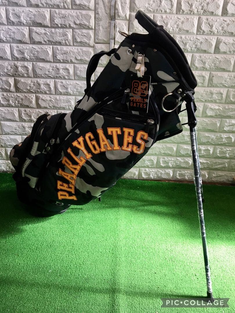 PERLY GATES☆パーリーゲイツ キャディバック☆迷彩☆ネームプレート付き