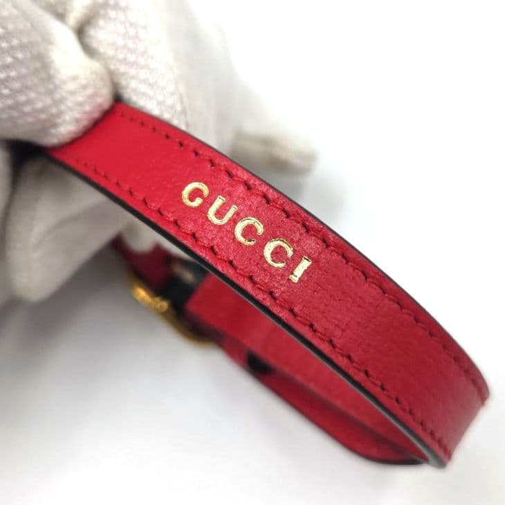 GUCCI ハンドルベルト ペット 小型犬 首輪 ブレスレット 長さ調整 レザー