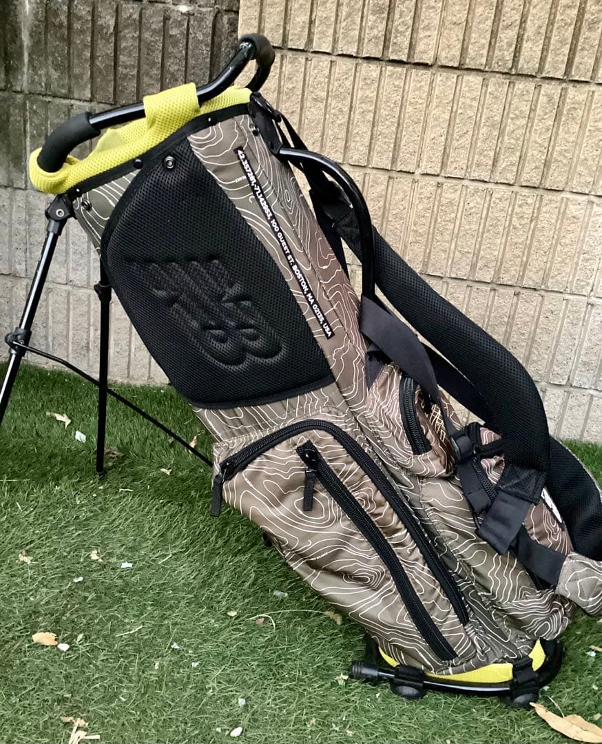 y*0様 ニューバランス等高線プリントアルミフレームスタンドキャディバッグ