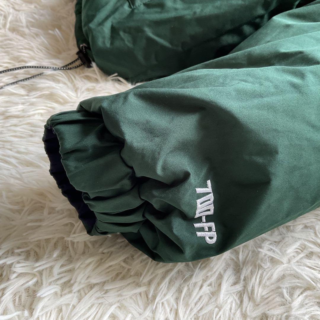 美品✨FTC 700FP ダウンジャケット　ボーダー柄　リバーシブル　L 紺×緑