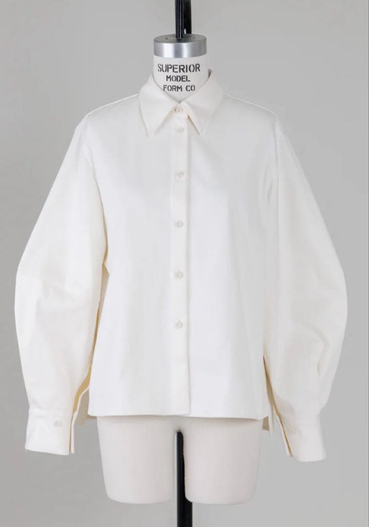 deres Alex silk denim shirt ホワイト