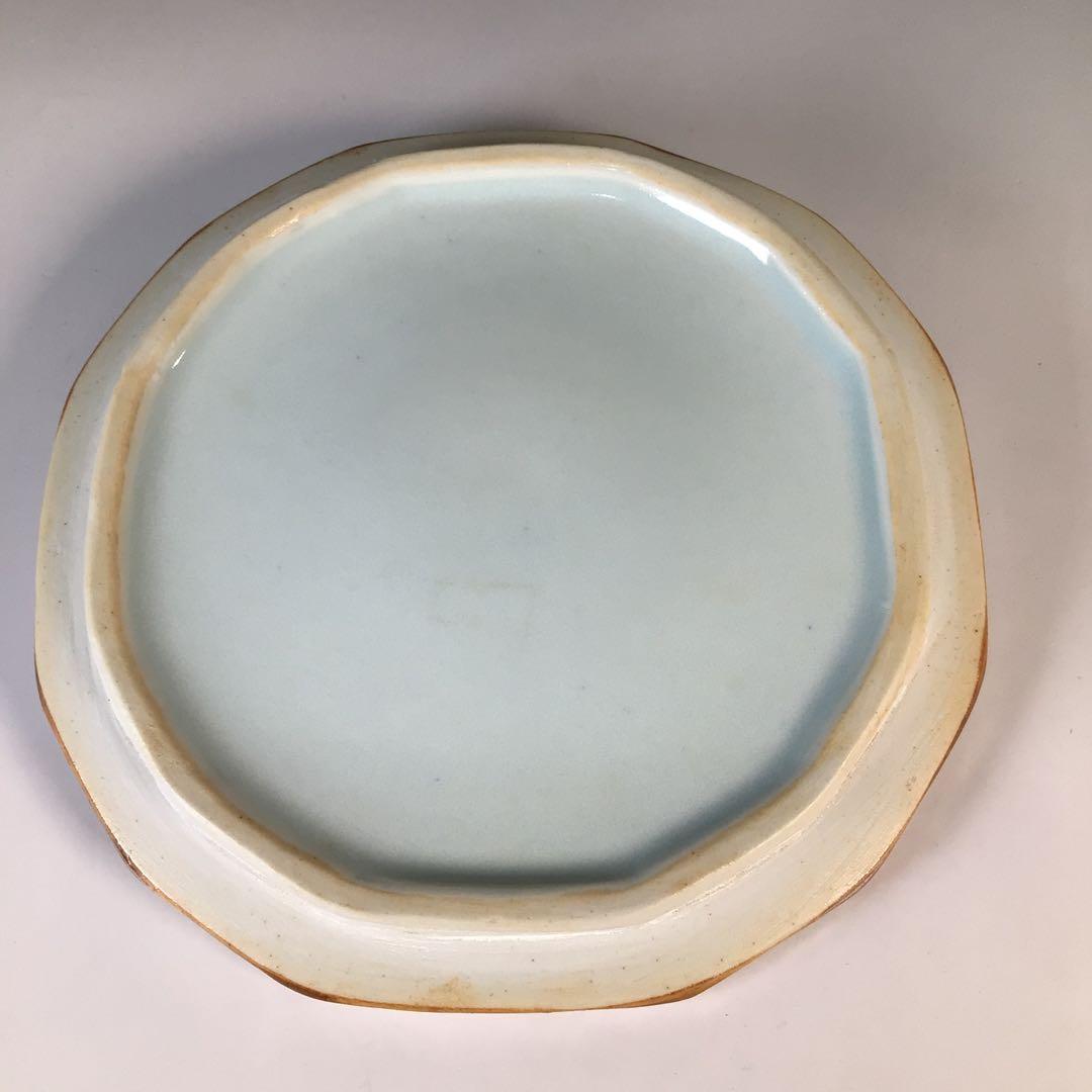 Ｍ７７７　水指　『凌山造』『染付山水人物文』『呉須十二角水指』　共箱　茶道具