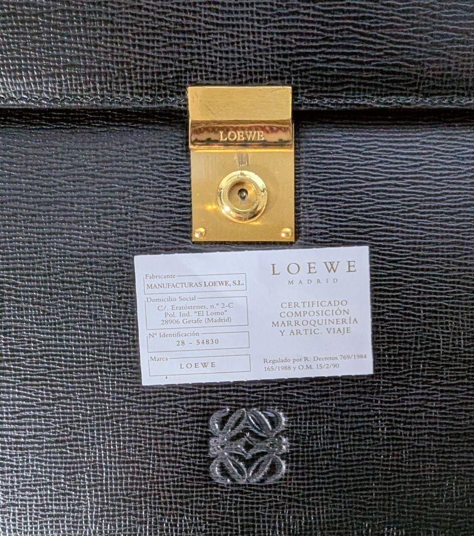 美品未使用〈LOEWEロエベビジネスバッグ アナグラム ブラックレザー〉
