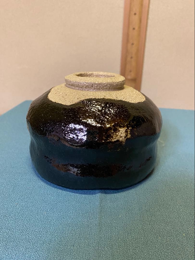 茶道具/黒茶碗　小川長楽 『黒 松声』 鵬雲斎書付 共箱