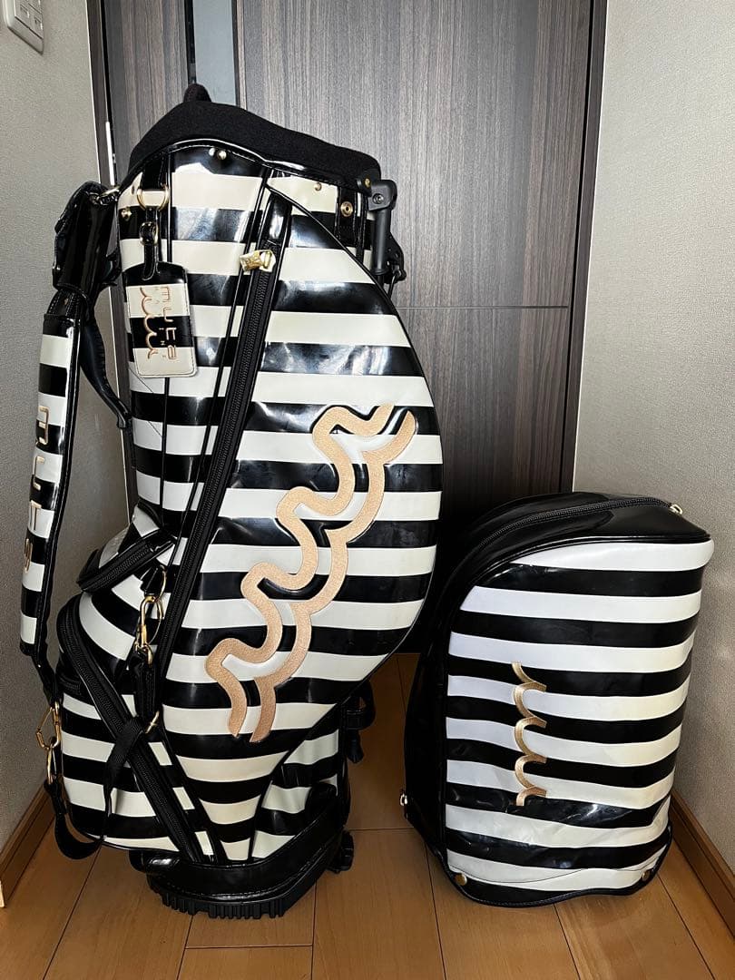 良品完売品希少ムータ muta MARINE スタンドキャディバッグ　ストライプ