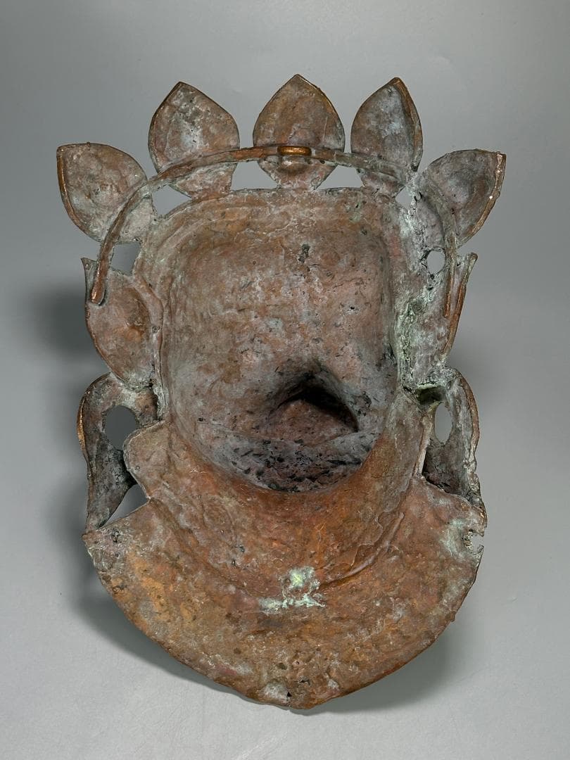 仏教美術　18世紀頃喜馬拉雅仏教　ヒマラヤ銅製面具　ヴァラーハ像　婆利迦古物保証