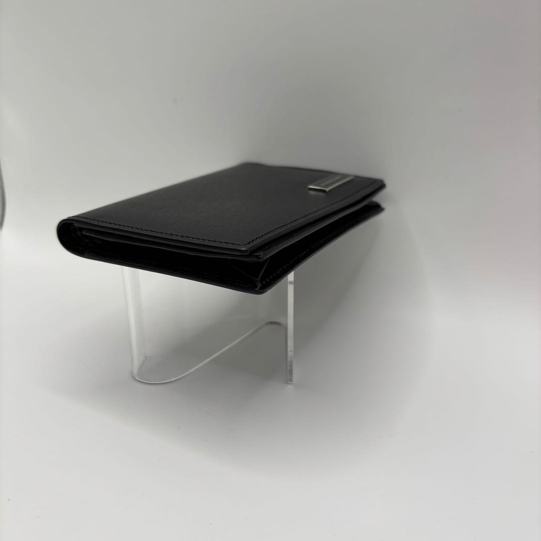 BURBERRY 名刺入れ　カードケース　ブラック　プレート　シルバー　レザー