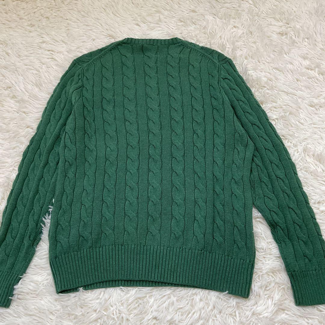 新品未使用♪POLORALPHLAUREN クルーネックケーブルニット グリーン