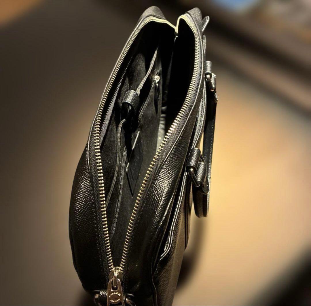 SALE【超美品】COACH ビジネスバッグ 黒ショルダーストラップ付